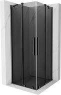 Mexen Velar Duo cabină de duș culisantă 90 x 90 cm, grafit, gri armă periat - 871-090-090-42-66