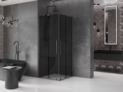 Mexen Velar Duo cabină de duș culisantă 90 x 90 cm, grafit, gri pistol periat - 871-090-090-42-66