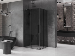 Mexen Velar Duo cabină de duș glisantă 100 x 90 cm, grafit, gri pistol periat - 871-100-090-42-66
