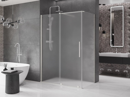 Mexen Velar cabină de duș glisantă 140 x 75 cm, înghețat, nichel periat - 871-140-075-31-97