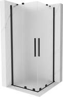 Mexen Velar Duo cabină de duș glisantă 100 x 100 cm, înghețată, neagră - 871-100-100-32-70