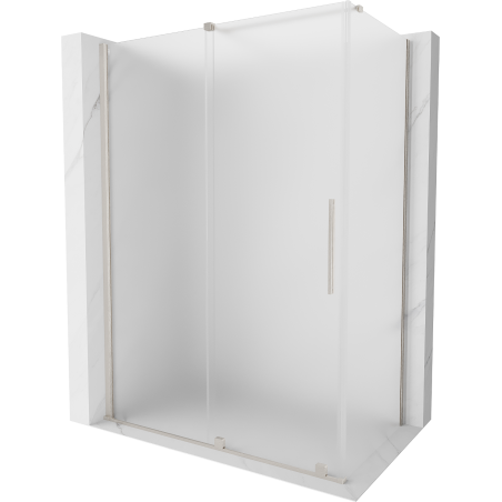 Mexen Velar tolóajtós zuhanykabin 150 x 80 cm, fagyott üveg, polírozott nikkel - 871-150-080-31-97