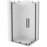 Mexen Velar Duo cabină de duș glisantă 90 x 80 cm, înghețată, neagră - 871-090-080-32-70