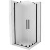 Mexen Velar Duo cabină de duș glisantă 80 x 80 cm, înghețat, negru - 871-080-080-32-70