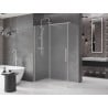 Mexen Velar tolóajtós zuhanykabin 150 x 90 cm, fagyott, csiszolt nikkel - 871-150-090-31-97