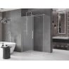 Mexen Velar tolóajtós zuhanykabin 150 x 80 cm, fagyott üveg, polírozott nikkel - 871-150-080-31-97