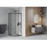 Cabina de duş Mexen Rio semi-rotundă 70 x 70 cm, transparentă, neagră - 863-070-070-70-00