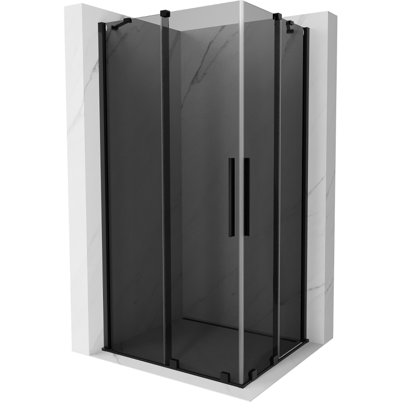 Mexen Velar Cabină de duș Duo culisantă 90 x 80 cm, grafit, neagră - 871-090-080-42-70