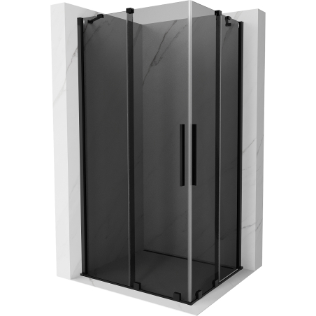 Mexen Velar Duo tolóajtós zuhanykabin 90 x 80 cm, grafitszürke, fekete - 871-090-080-42-70