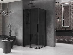 Mexen Velar Duo cabină de duș culisantă 90 x 80 cm, grafit, negru - 871-090-080-42-70