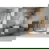 Mexen Rio zuhanykabin félköríves 80 x 80 cm, áttetsző, fekete + Rio kád, fehér - 863-080-080-70-00-4710
