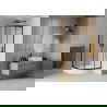 Mexen Rio zuhanykabin félköríves 80 x 80 cm, áttetsző, fekete + Rio kád, fehér - 863-080-080-70-00-4710