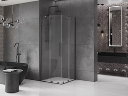 Mexen Velar Duo cabină de duș glisantă 80 x 80 cm, transparent, gun metal - 871-080-080-02-95