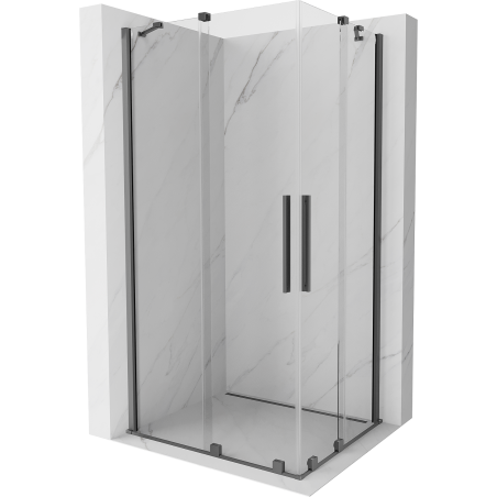 Mexen Velar Duo cabină de duș glisantă 90 x 80 cm, transparentă, metal gri - 871-090-080-02-95