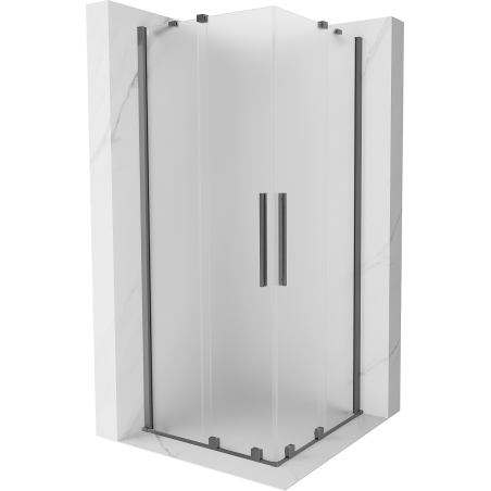 Mexen Velar Duo cabină de duș culisantă 80 x 80 cm, sablat, metal armat - 871-080-080-32-95