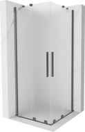 Mexen Velar Duo cabină de duș glisantă 100 x 100 cm, geam mat, metal gri - 871-100-100-32-95