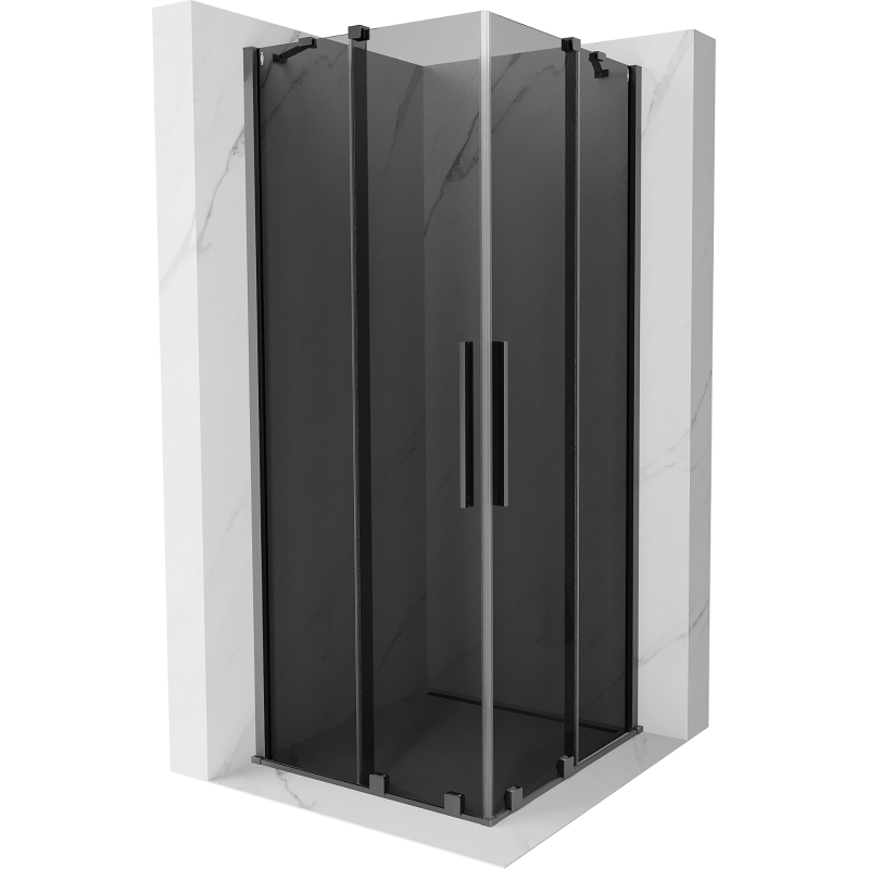 Mexen Velar Duo cabină de duș cu uși glisante 80 x 80 cm, grafit, gun metal - 871-080-080-42-95