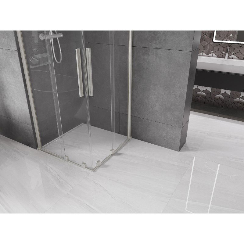 Mexen Velar Duo cabină de duș culisantă 100 x 100 cm, transparent, nichel periat - 871-100-100-02-97