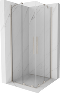 Mexen Velar Duo tolóajtós zuhanykabin 90 x 90 cm, átlátszó, csiszolt nikkel - 871-090-090-02-97