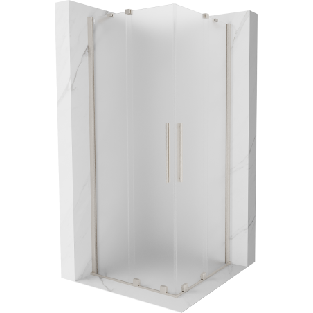 Mexen Velar Duo toló zuhanykabin 90 x 90 cm, zúzmara, csiszolt nikkel - 871-090-090-32-97