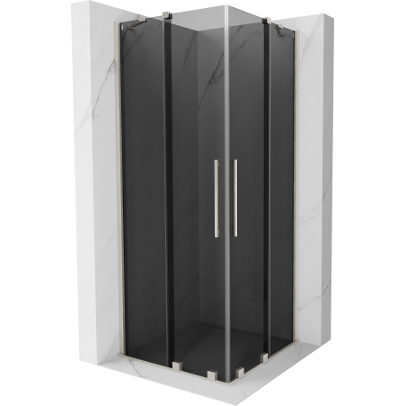 Mexen Velar Duo cabină de duș glisantă 80 x 80 cm, grafit, nichel periat - 871-080-080-42-97