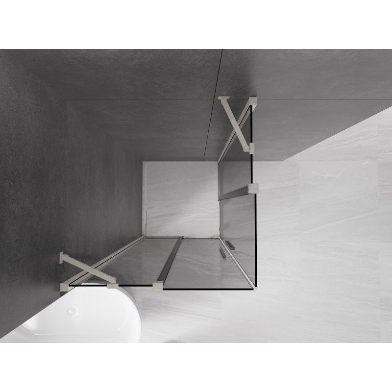 Mexen Velar Duo cabină de duș glisantă 80 x 80 cm, grafit, nichel periat - 871-080-080-42-97