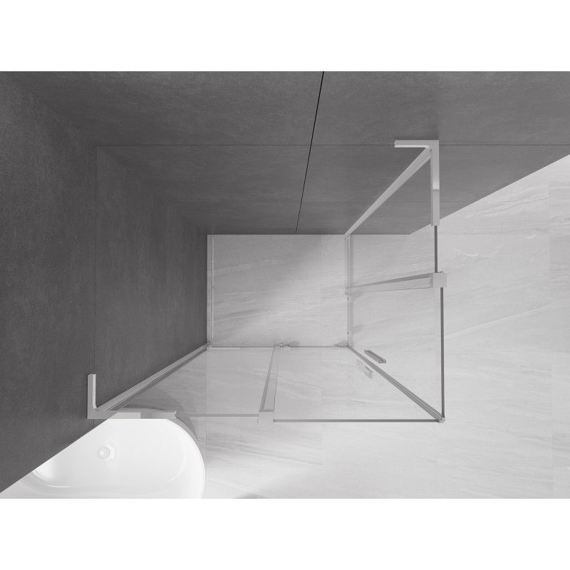 Mexen Velar L Duo cabină de duș glisantă 90 x 80 cm, transparentă, crom - 871-090-080-02-03-01