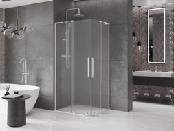 Mexen Velar L Duo cabină de duș glisantă 100 x 90 cm, mat, crom - 871-100-090-02-33-01