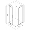 Mexen Velar L Duo cabină de duș glisantă 80 x 80 cm, transparentă, crom - 871-080-080-02-03-01