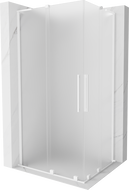 Mexen Velar L Duo tolóajtós zuhanykabin 100 x 90 cm, deres, fehér - 871-100-090-02-33-20