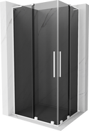 Mexen Velar L Duo cabină de duș culisantă 100 x 90 cm, grafit, alb - 871-100-090-02-43-20