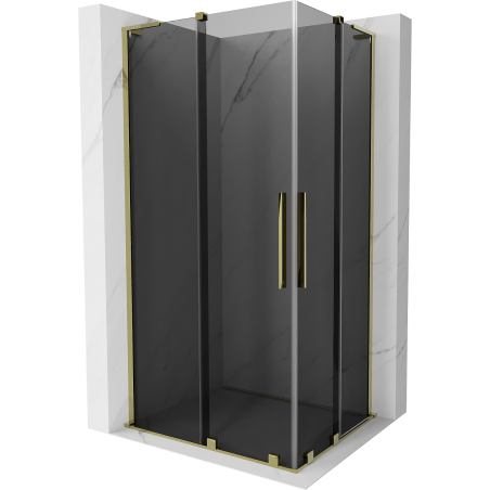 Mexen Velar L Duo cabină de duș culisantă 90 x 80 cm, grafit, auriu - 871-090-080-02-43-50
