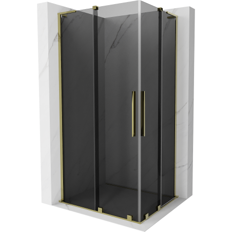 Mexen Velar L Duo cabină de duș glisantă 100 x 90 cm, grafit, auriu - 871-100-090-02-43-50