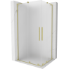 Mexen Velar L Cabină de duș Duo glisantă 90 x 80 cm, mat, aurie periată - 871-090-080-02-33-55