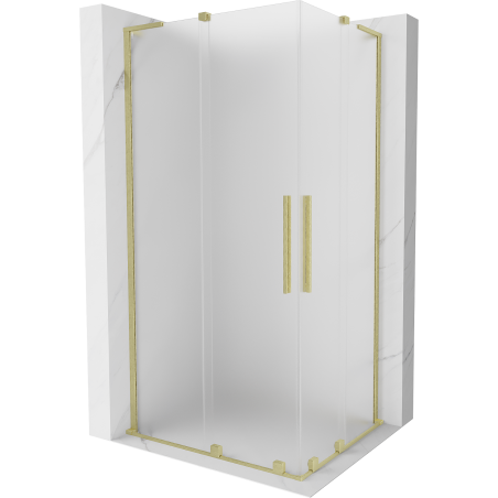 Mexen Velar L Duo cabină de duș glisantă 100 x 90 cm, sticla mată, auriu periat - 871-100-090-02-33-55