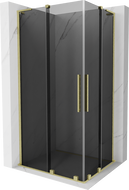 Mexen Velar L Duo cabină de duș glisantă 100 x 90 cm, grafit, auriu periat - 871-100-090-02-43-55
