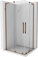 Mexen Velar L Duo cabină de duș glisantă 90 x 80 cm, transparent, aur roz - 871-090-080-02-03-60