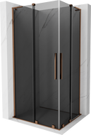 Mexen Velar L Duo cabină de duș culisantă 100 x 90 cm, grafit, aur roz - 871-100-090-02-43-60