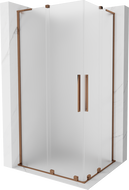Mexen Velar L Duo cabină de duș glisantă 100 x 90 cm, satin, aur roz - 871-100-090-02-33-60
