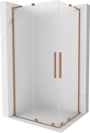 Mexen Velar L Duo cabină de duș glisantă 90 x 80 cm, înghețat, cupru periat - 871-090-080-02-33-65