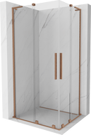 Mexen Velar L Duo cabină de duș glisantă 100 x 90 cm, transparent, cupru periat - 871-100-090-02-03-65