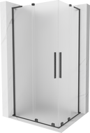 Mexen Velar L Duo cabină de duș glisantă 100 x 90 cm, înghețat, gri cu perii - 871-100-090-02-33-66