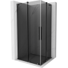 Mexen Velar L Duo cabină de duș glisantă 90 x 80 cm, grafit, gri armat periat - 871-090-080-02-43-66