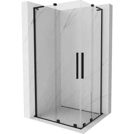 Mexen Velar L Duo toló zuhanykabin 90 x 80 cm, átlátszó, fekete - 871-090-080-02-03-70