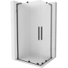 Mexen Velar L Duo tolóajtós zuhanykabin 100 x 90 cm, fagyos, fekete - 871-100-090-02-33-70