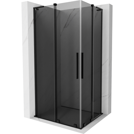 Mexen Velar L Duo cabină de duș glisantă 90 x 80 cm, grafit, neagră - 871-090-080-02-43-70