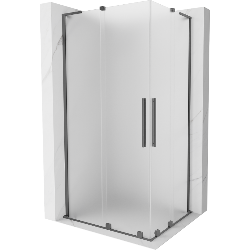 Mexen Velar L Cabină de duș glisantă Duo 100 x 90 cm, mat, gun metal - 871-100-090-02-33-95