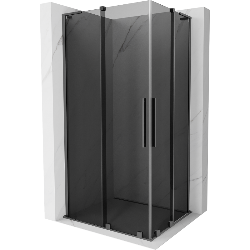 Mexen Velar L Duo tolóajtós zuhanykabin 90 x 80 cm, grafit, gun metal - 871-090-080-02-43-95