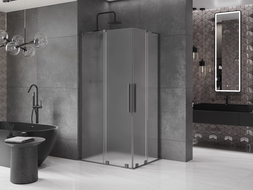 Mexen Velar L Duo cabină de duș glisantă 90 x 80 cm, mat, metal cu aspect de armă - 871-090-080-02-33-95