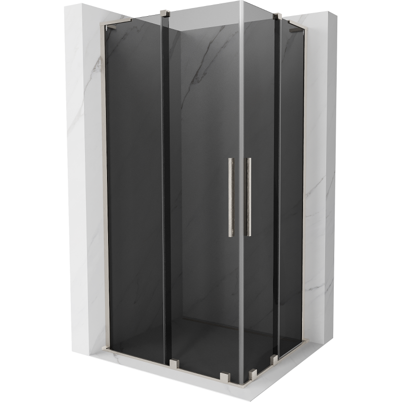 Mexen Velar L Duo cabină de duș glisantă 90 x 80 cm, grafit, nichel periat - 871-090-080-02-43-97